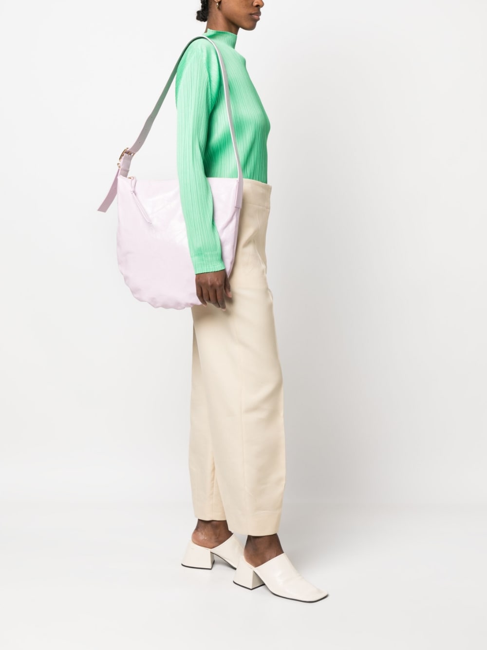 Çantë shpine mesatare prej lëkure të shkrifët Jil Sander