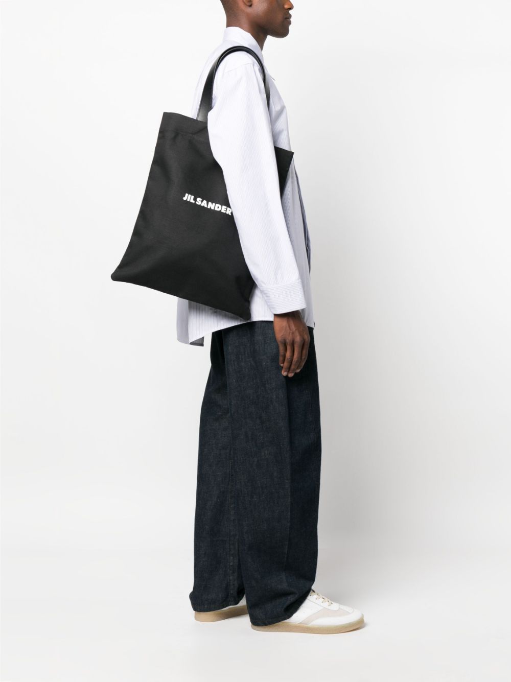 Çantë tote me print logo Jil Sander