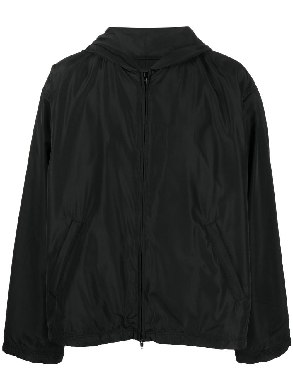 Xhaketë kundër erës me kapuç dhe printim logoje Balenciaga