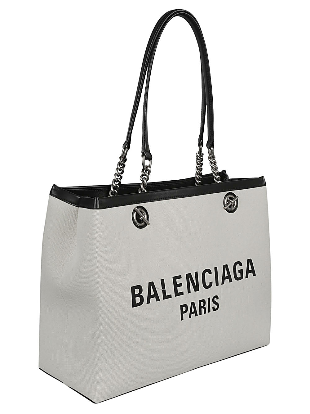 Çantë tote prej kanavace me print logo Balenciaga