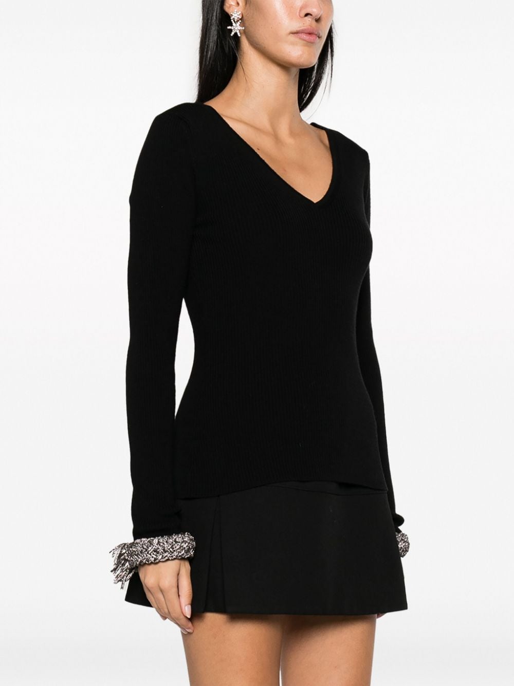 Giuseppe Di Morabito Crystal embellished wool top