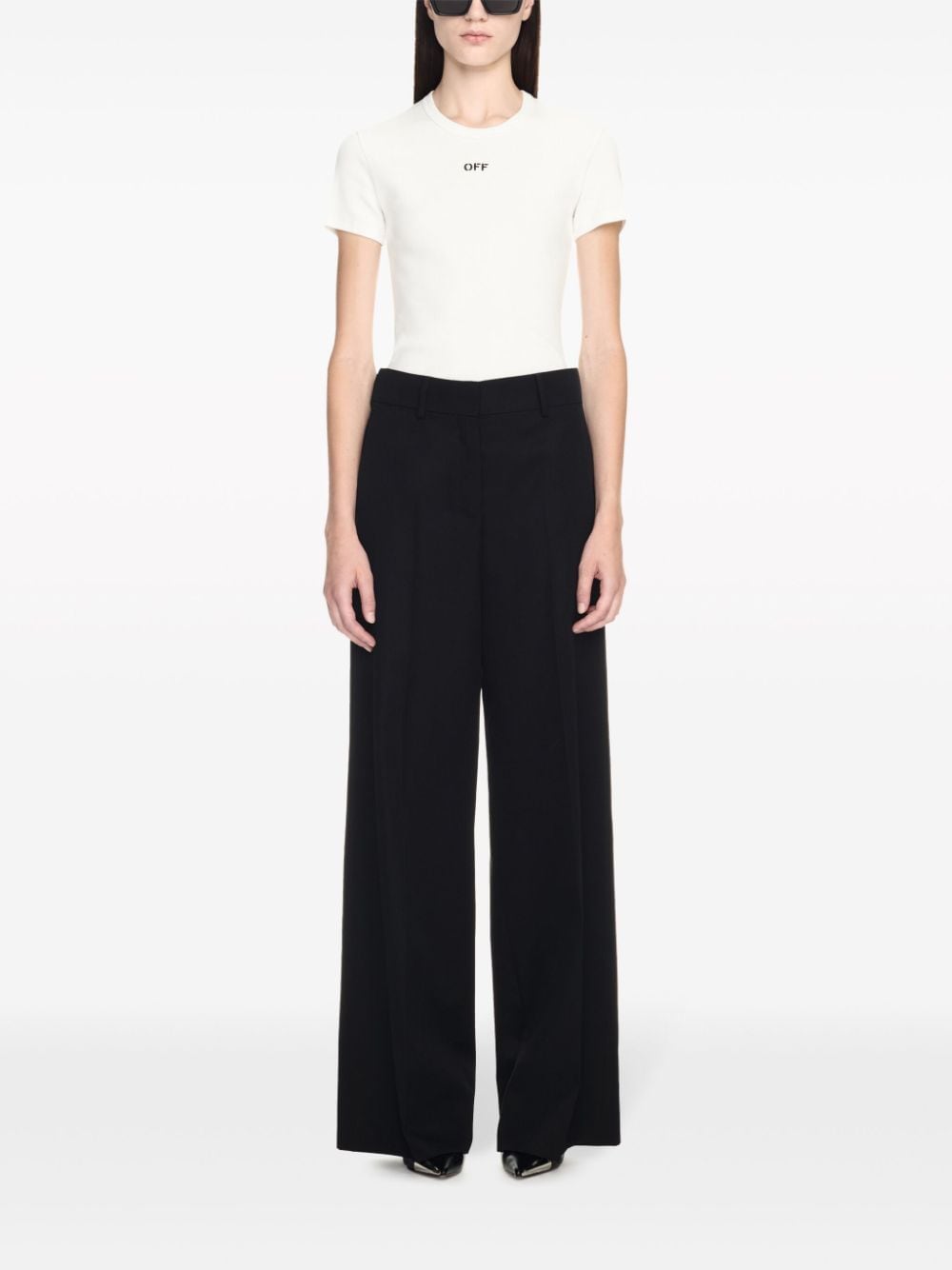 Pantallona formale Off White mbi lesh