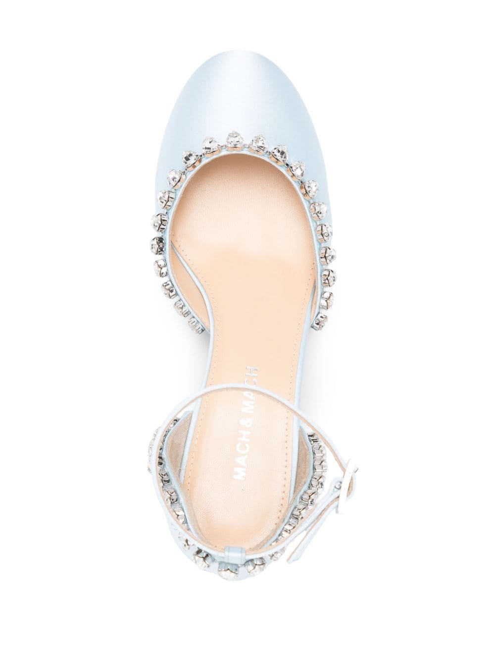 Mach & Mach PRE Mach & Mach Audrey Satin Crystal Embellished Pumps