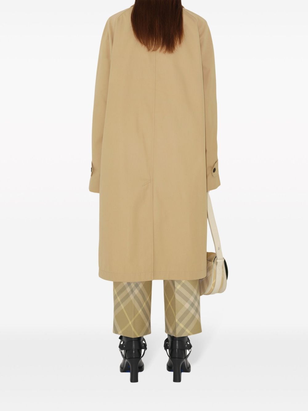Pantallona të përshtatura prej leshi me printim Burberry check