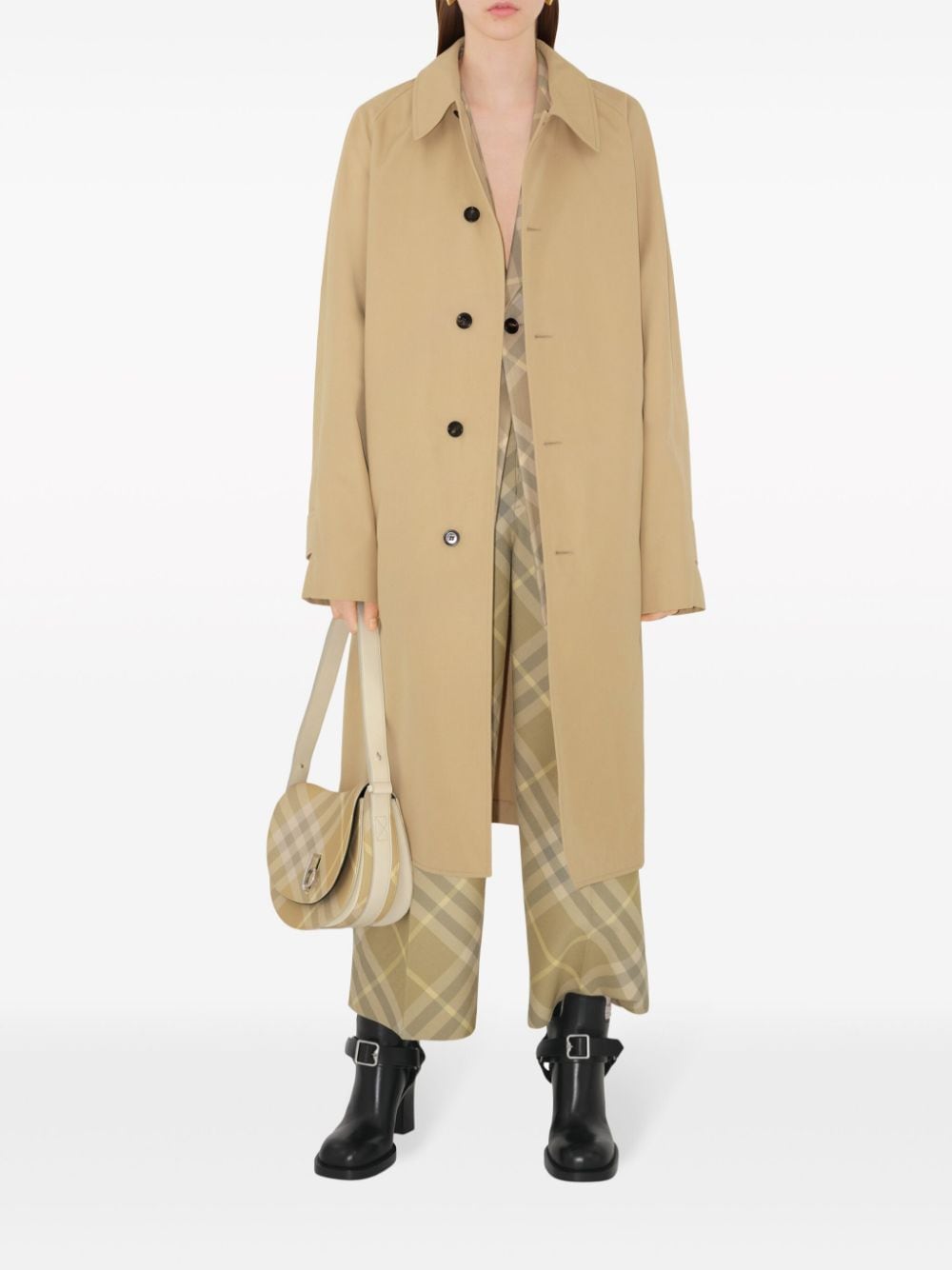 Pantallona të përshtatura prej leshi me printim Burberry check