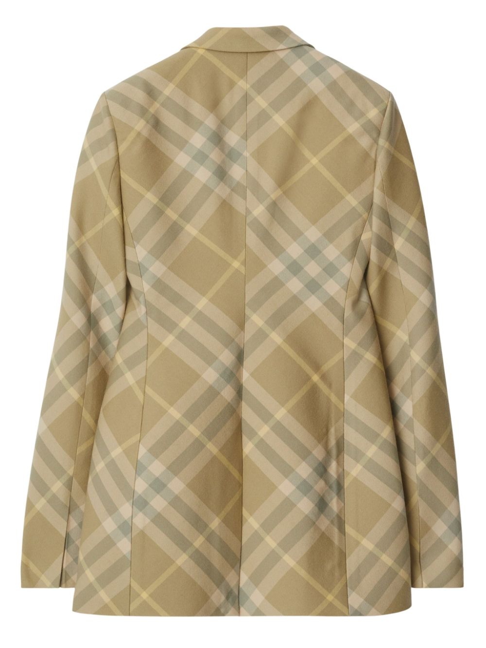 Xhaketë Burberry me dizajn të kontrolluar, e prerë me një rresht butonash