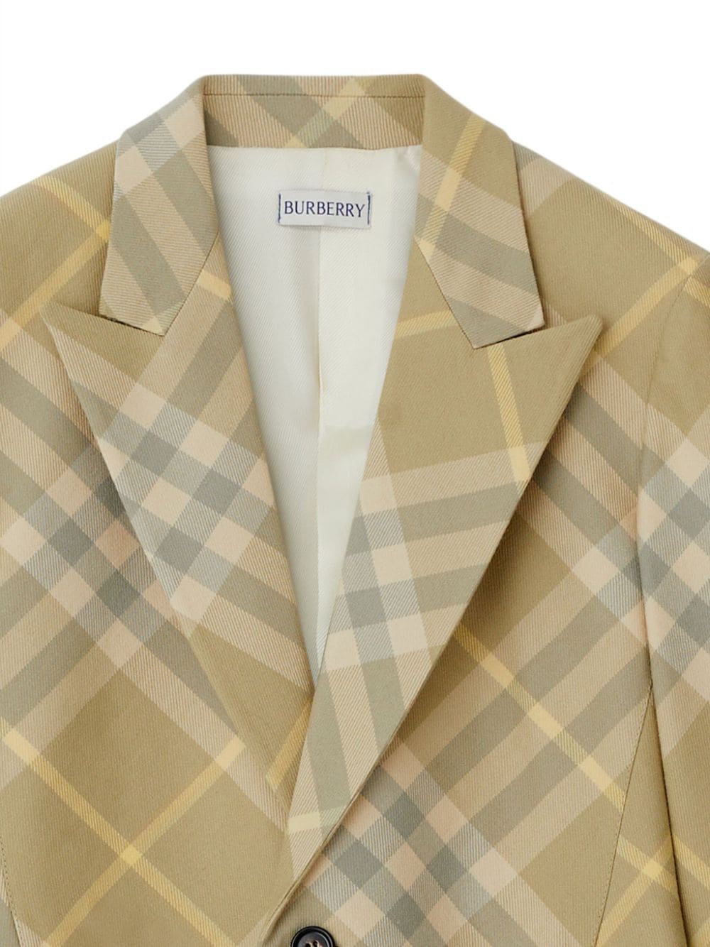 Xhaketë Burberry me dizajn të kontrolluar, e prerë me një rresht butonash