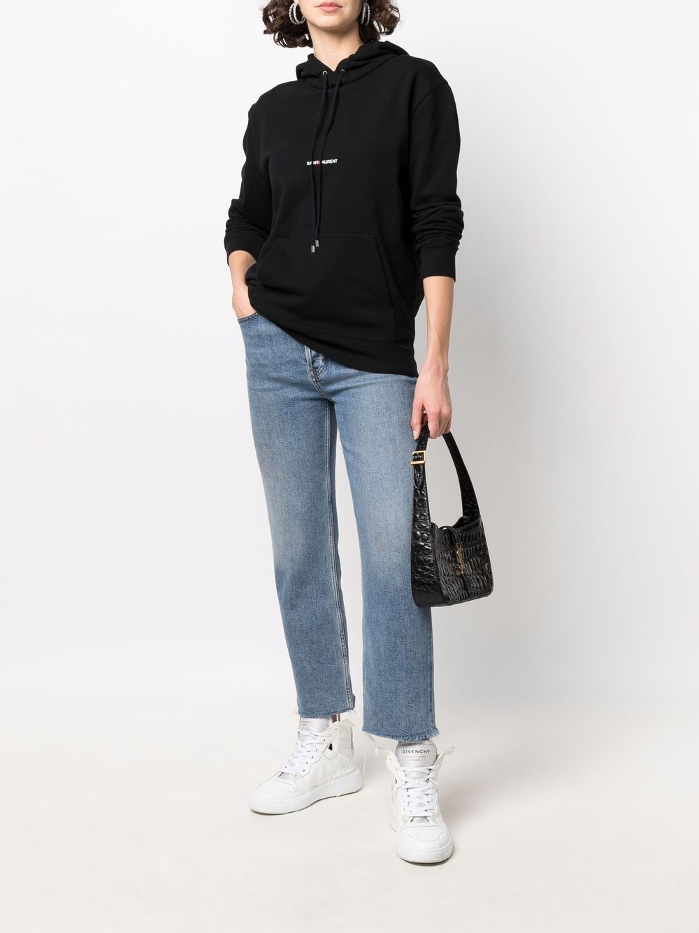 Bluza me Kapuç me Print Logo Saint Laurent