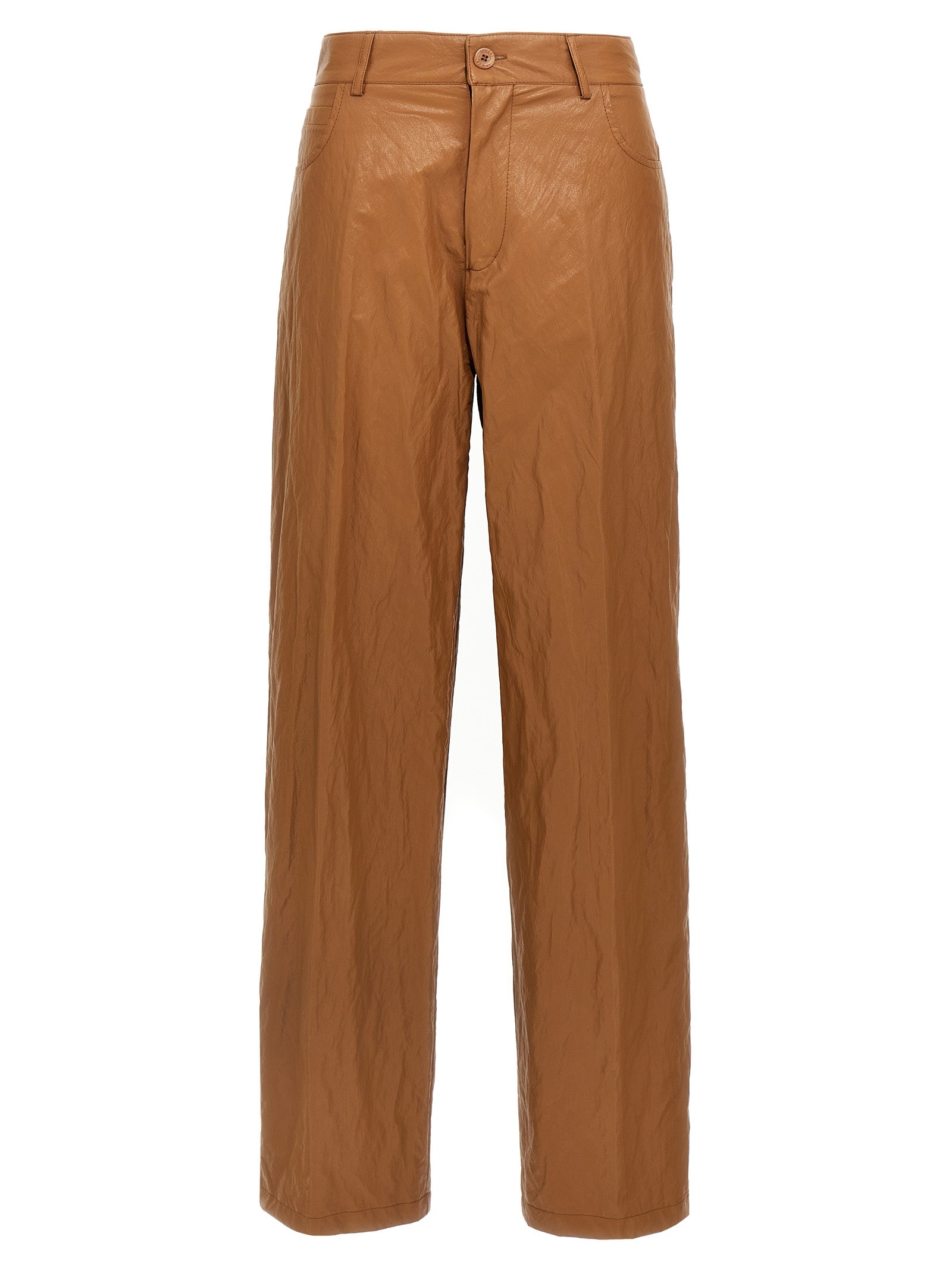 Nude Leather-effect Pants