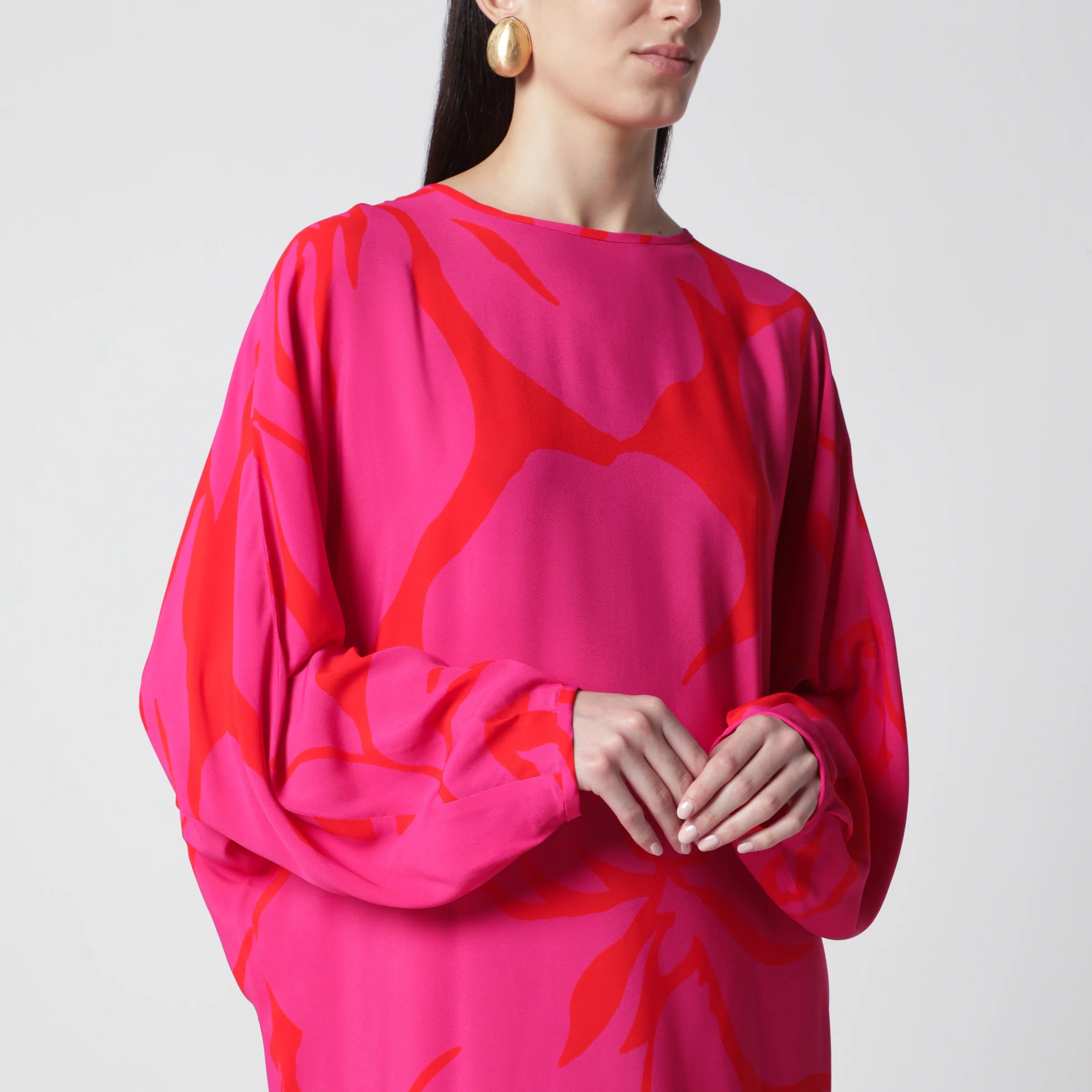 Dries Van Noten Dress with Fuchsia Print in Viscose