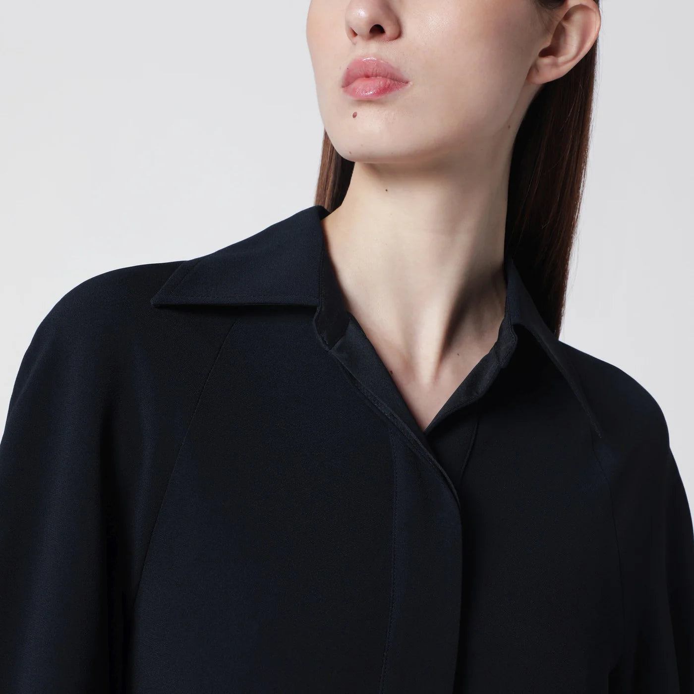 Victoria Beckham Navy blue midi shirt dress