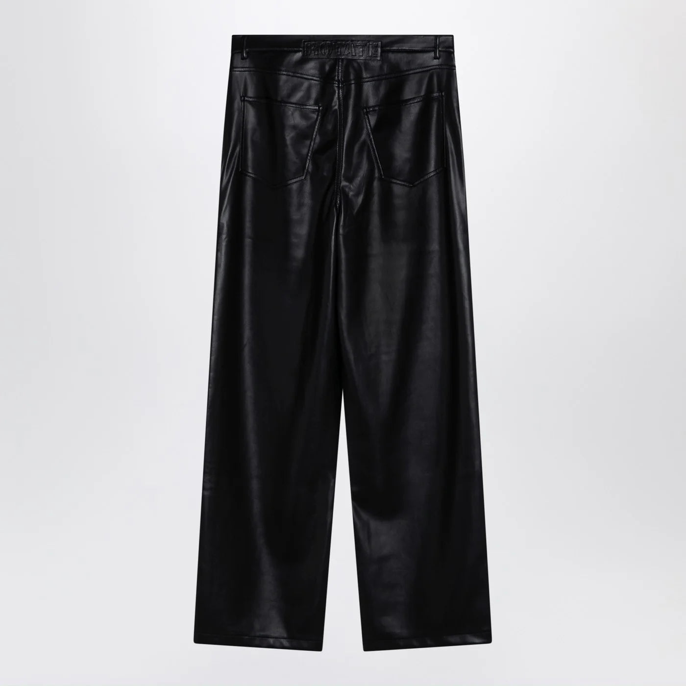 ROTATE Birger Christensen Black faux leather trousers