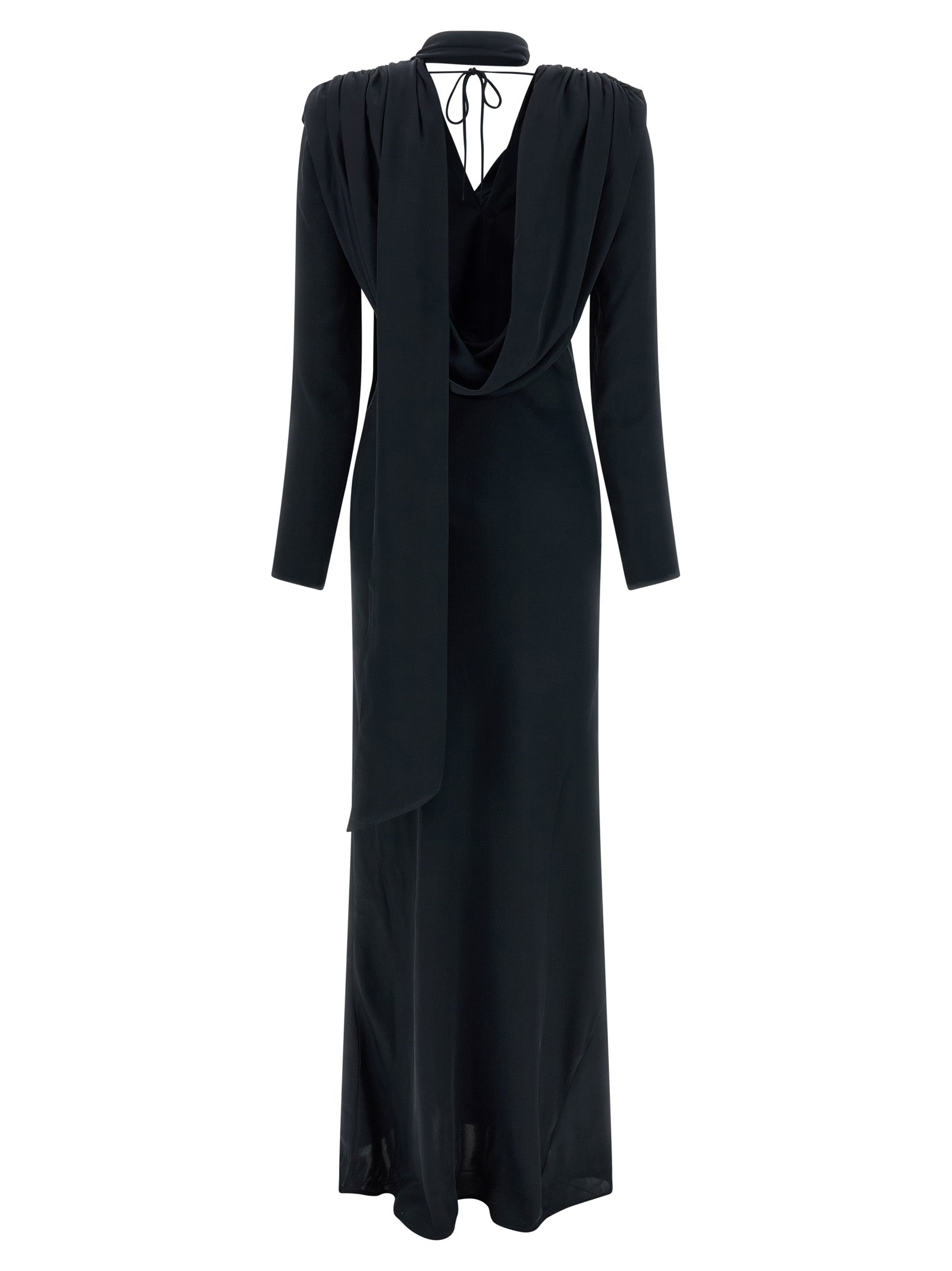 Rotate Birger Christensen Satin Maxi Drapy Dress