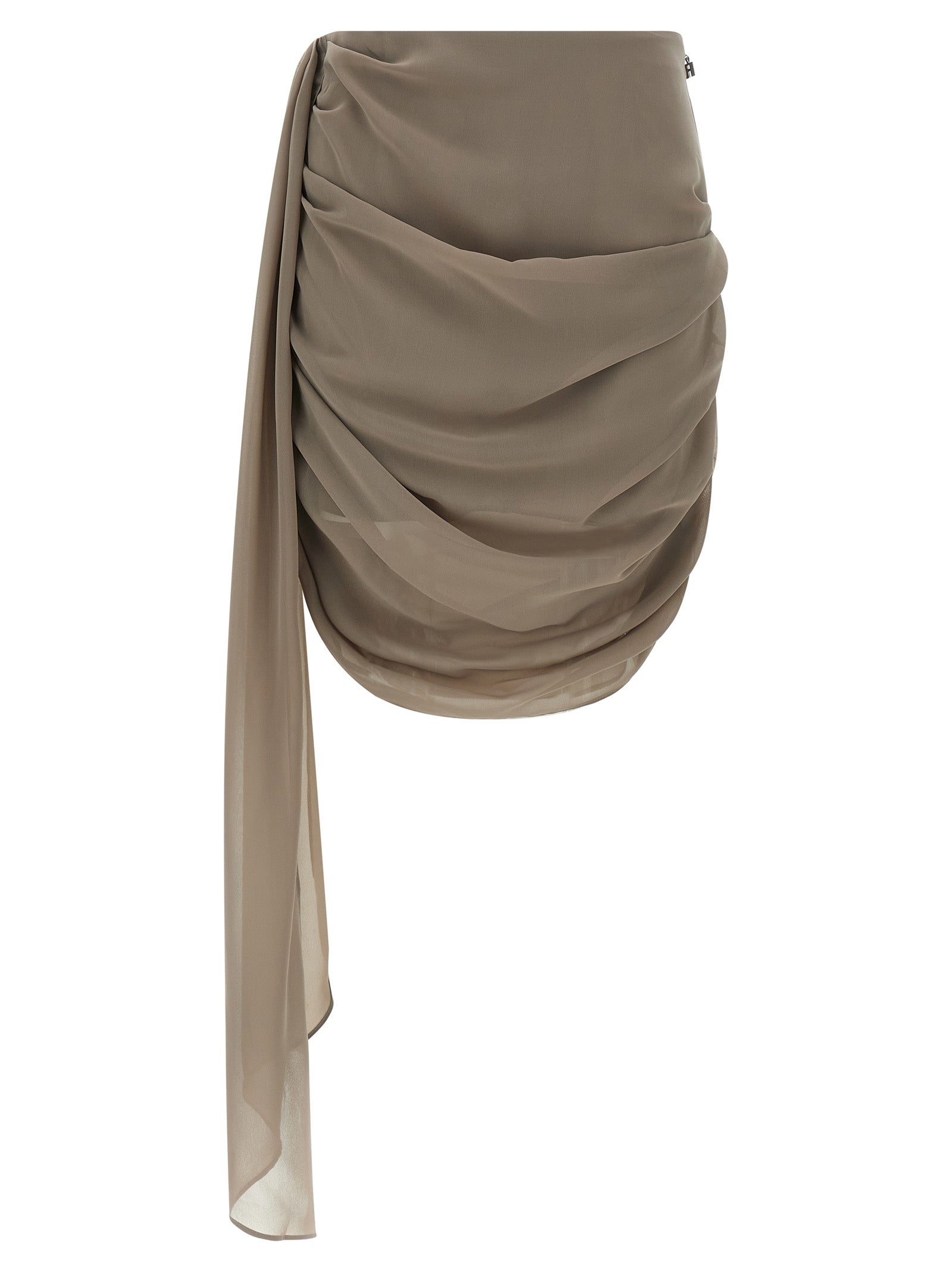 Rotate Birger Christensen Chiffon Draped Mini Skirt