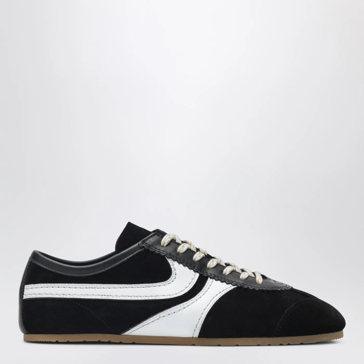 Dries Van Noten Black/white leather and suede Sneakers