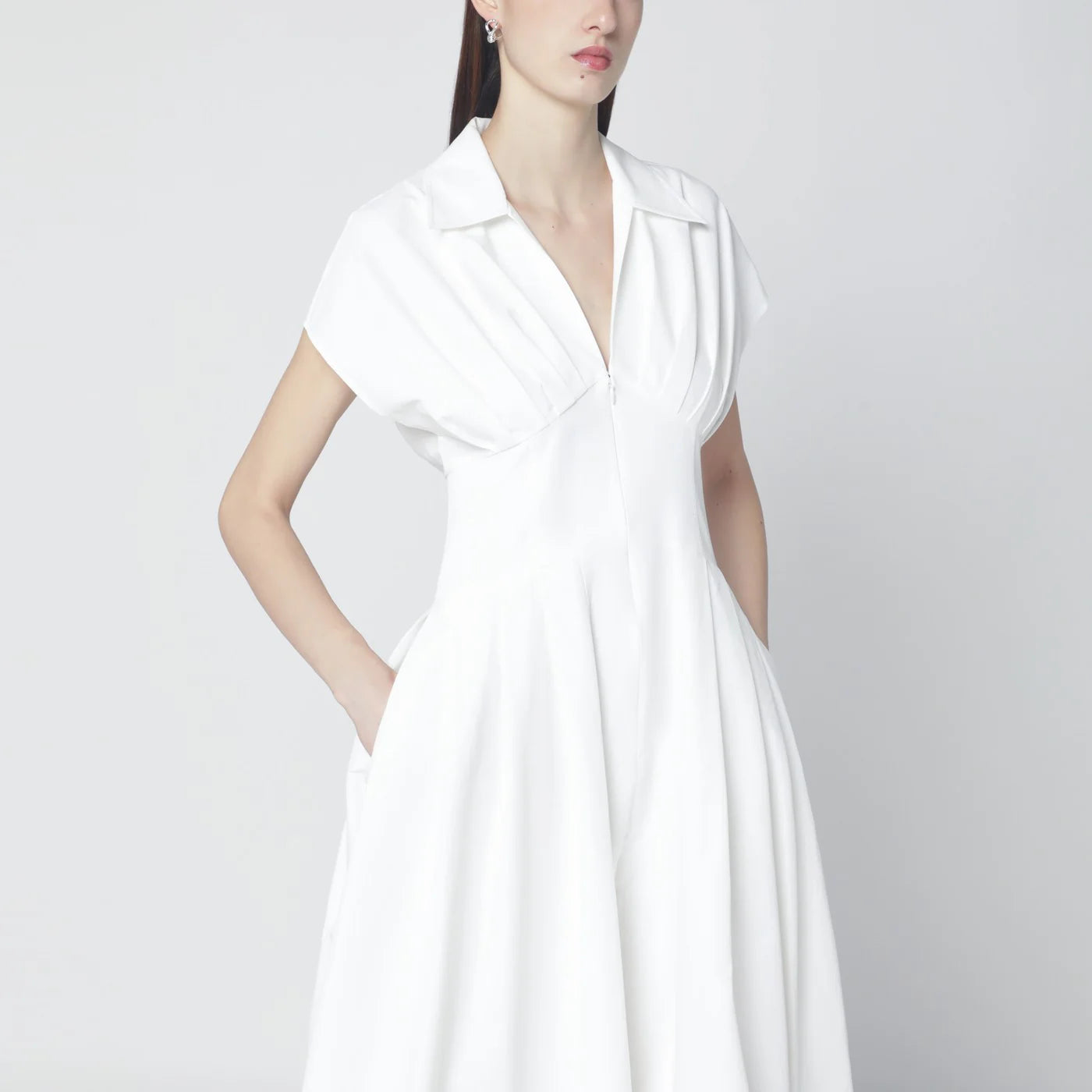 SIMKHAI Farlow white midi dress