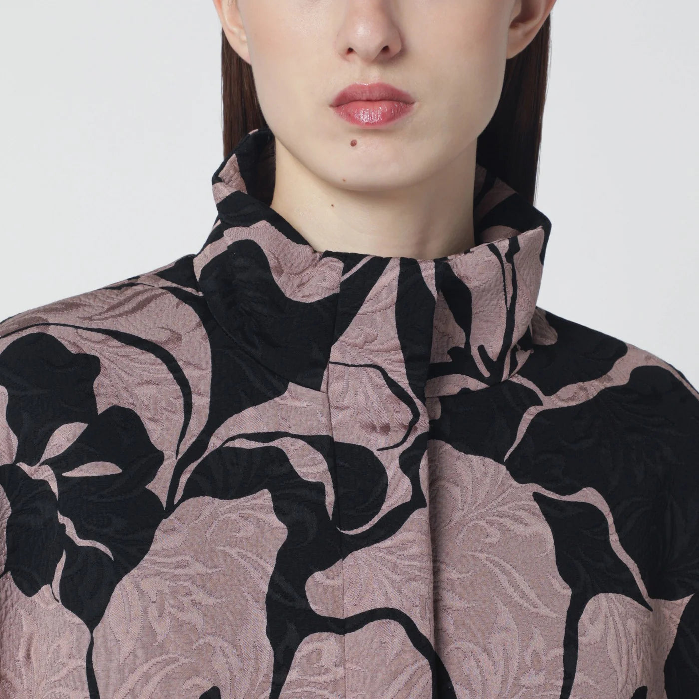 Dries Van Noten Black jacket with floral jacquard texture