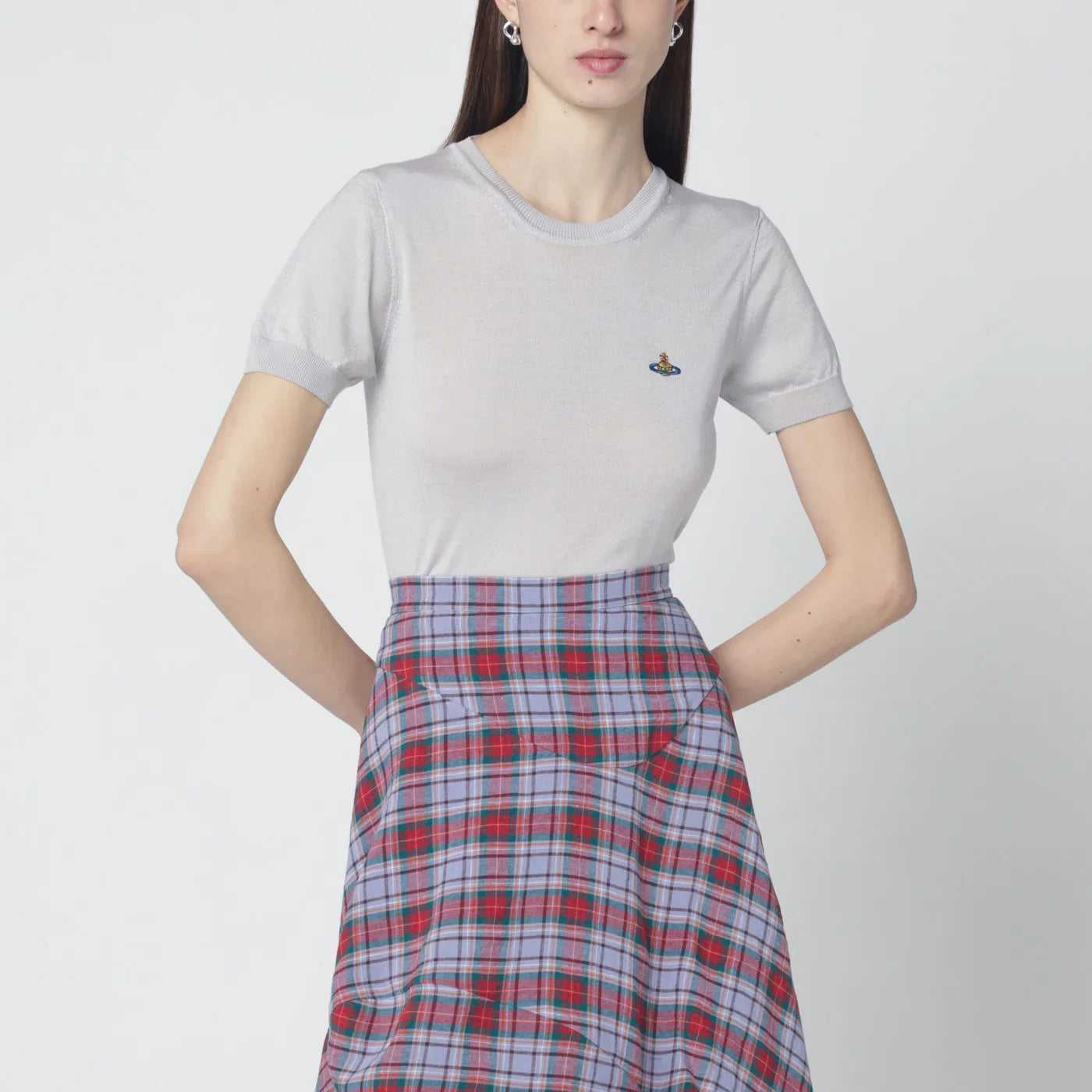 Vivienne Westwood Light grey Bea wool and silk top