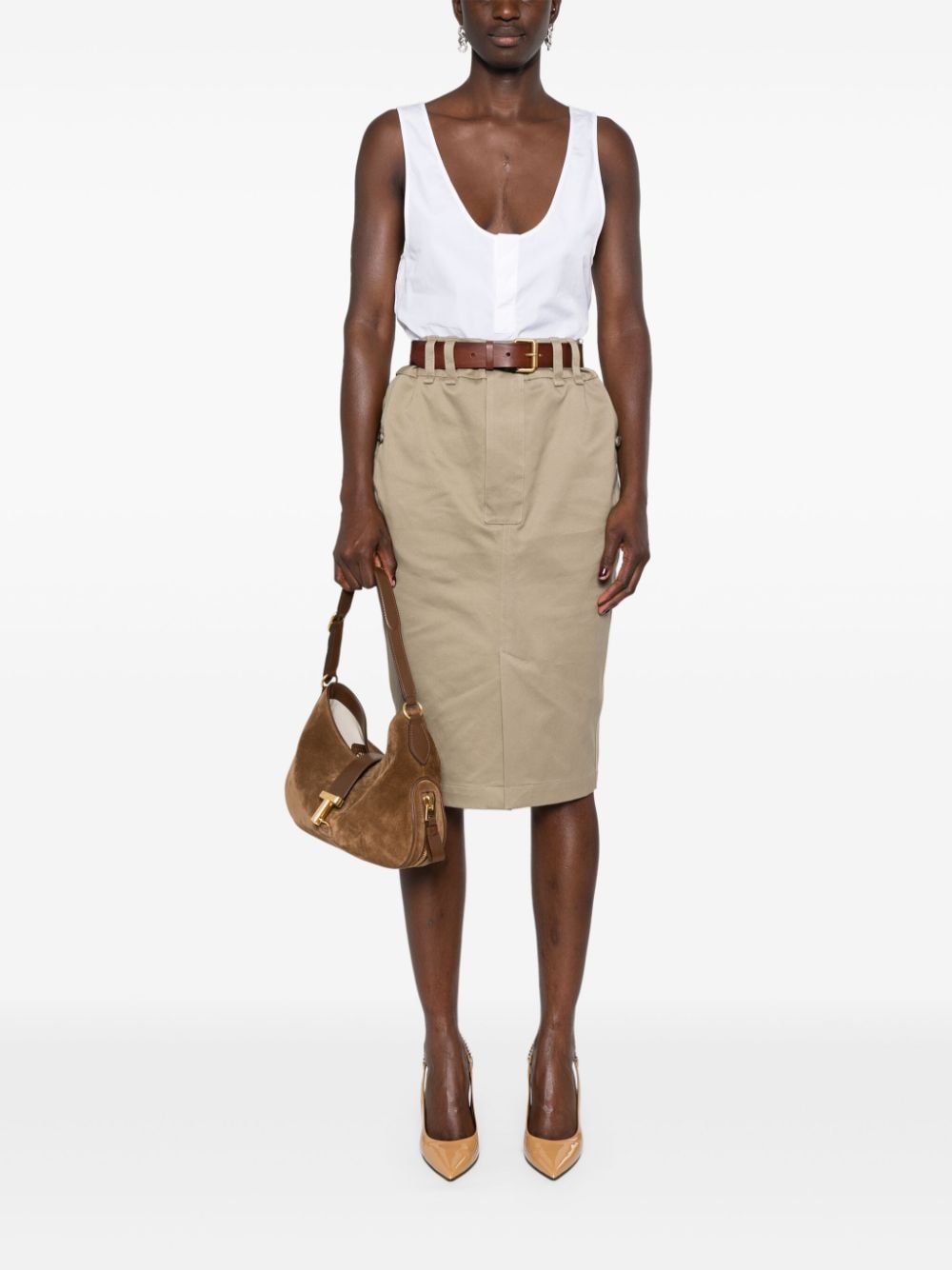 Majë Henley gjysmë transparente Saint Laurent