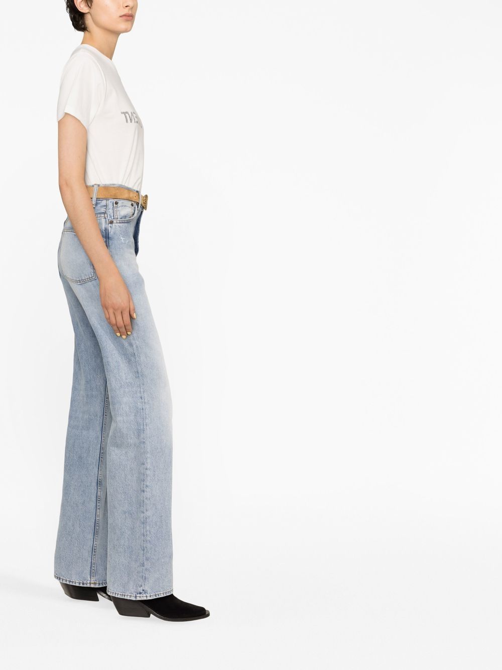 Majë me Stampë Logoje të Kthyer Saint Laurent