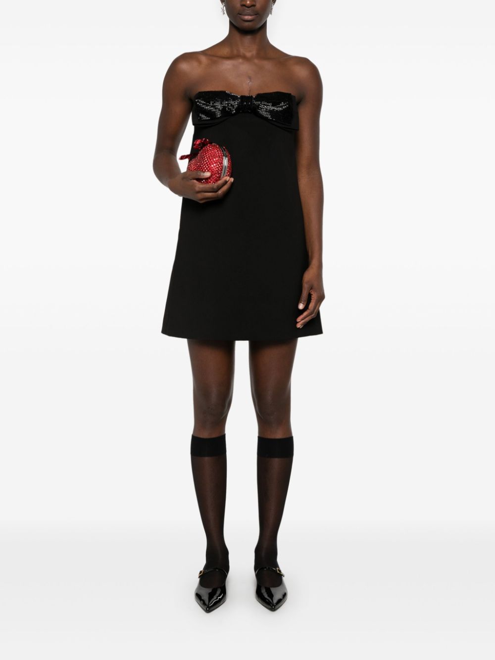 Self-Portrait crepe bandeau mini dress