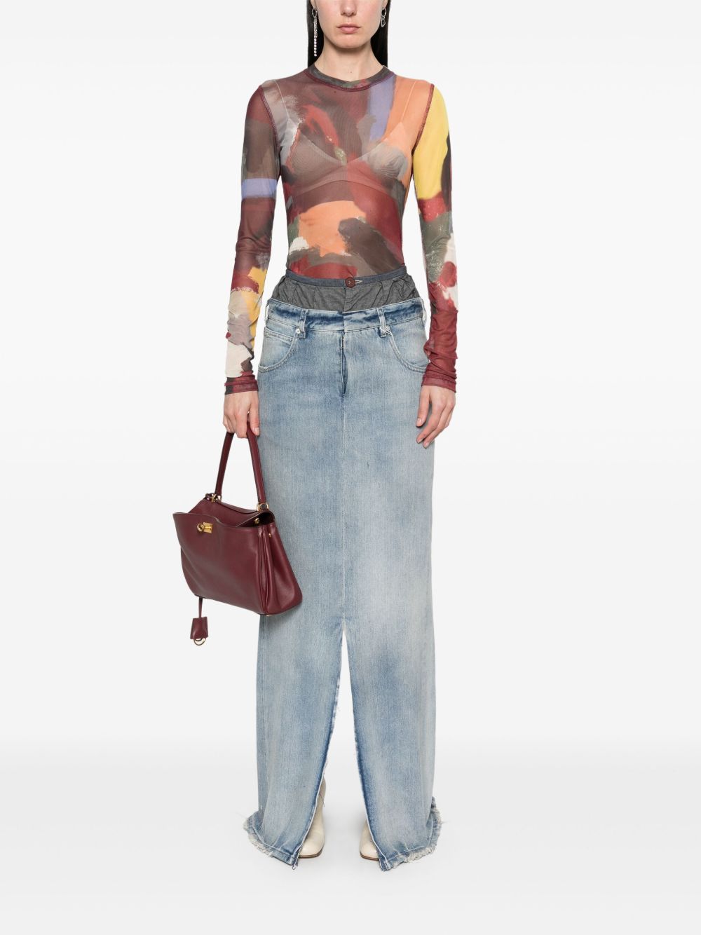 Fustan maxi prej denim pambuku Maison Margiela