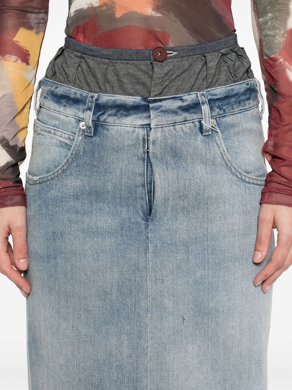 Fustan maxi prej denim pambuku Maison Margiela