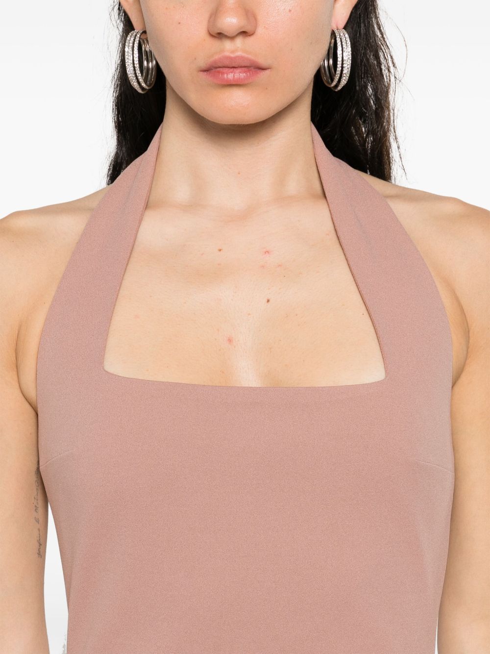 Fustan Solace London në Ngjyrë Kafe E Hapur