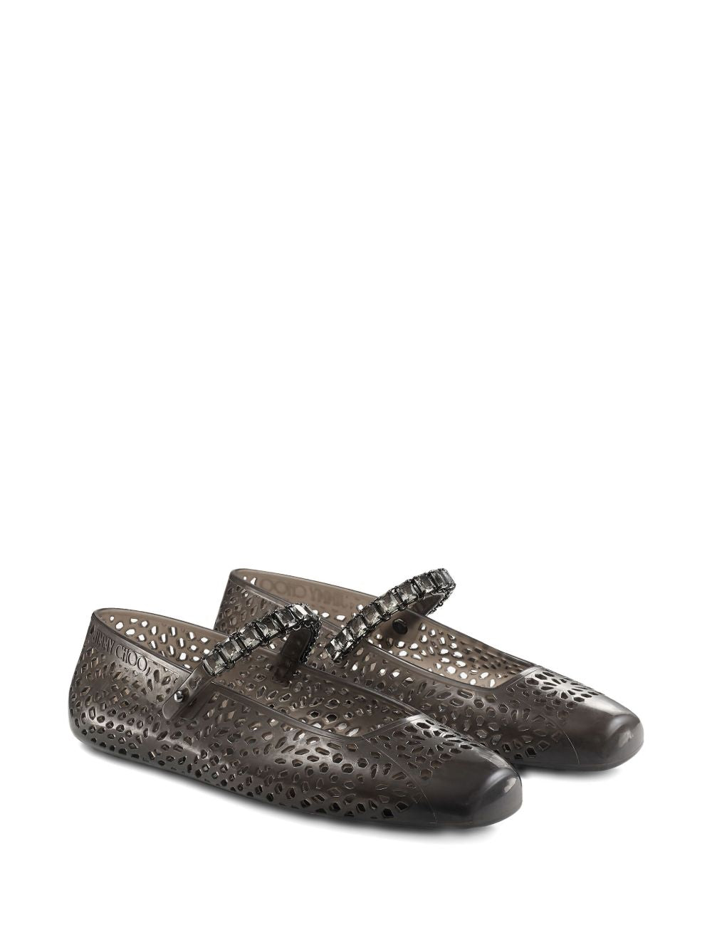 Jimmy Choo Këpucët Ballerina Jelly me Dekorime Kristali