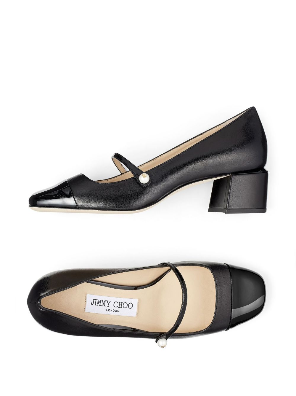 Jimmy Choo Elisa 45 Pumps prej lëkure Nappa dhe Patent