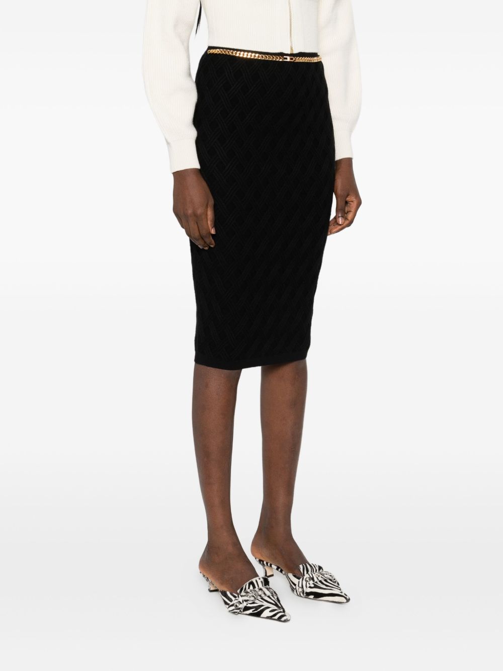 Elisabetta Franchi Knitted midi skirt