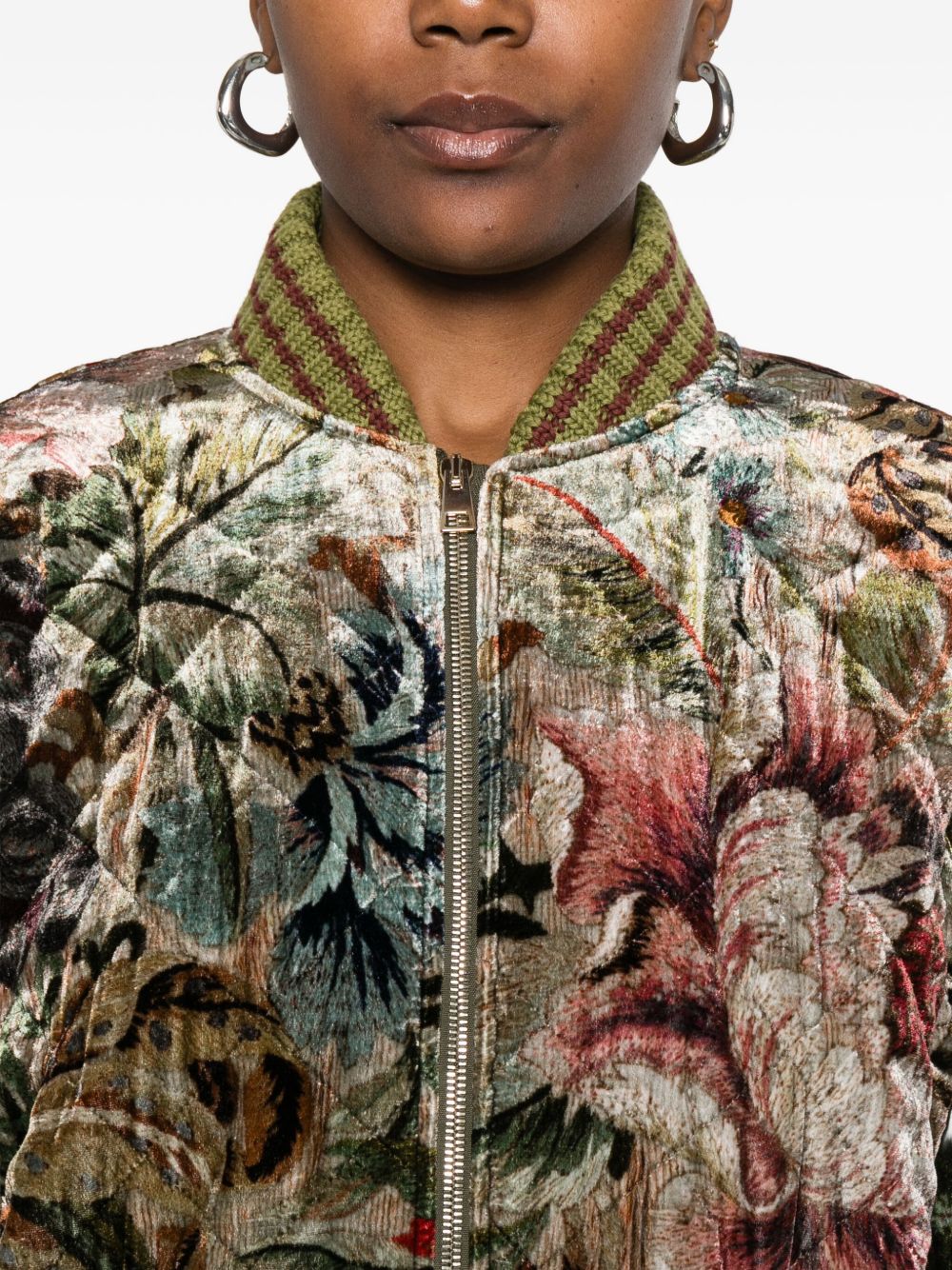 Pierre Louis Mascia Printed silk blend bomber jacket