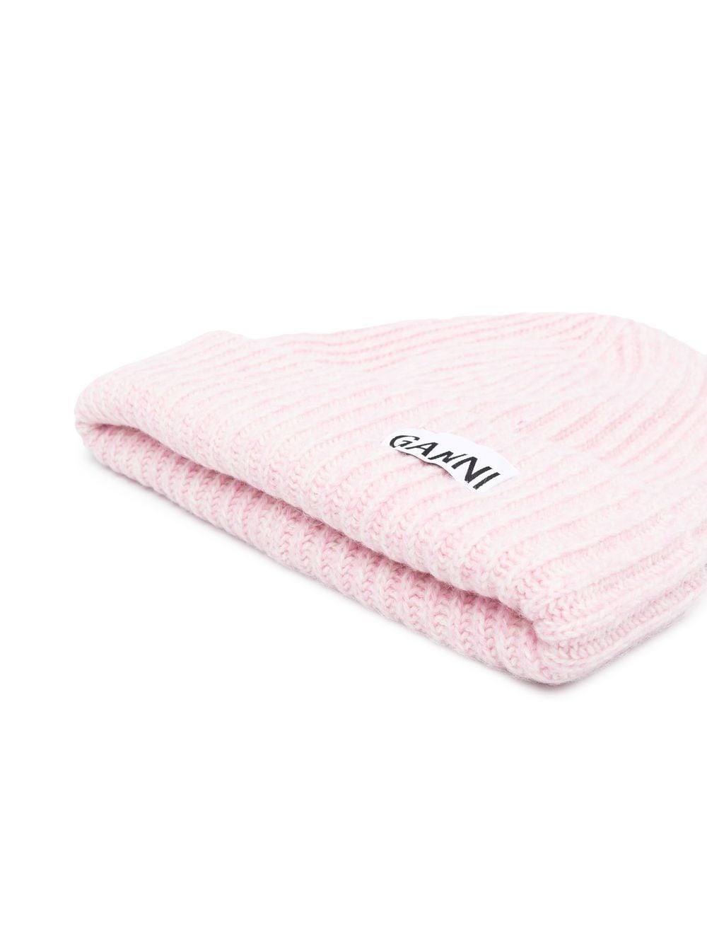 Ganni Wool Ribbed Knit Hat