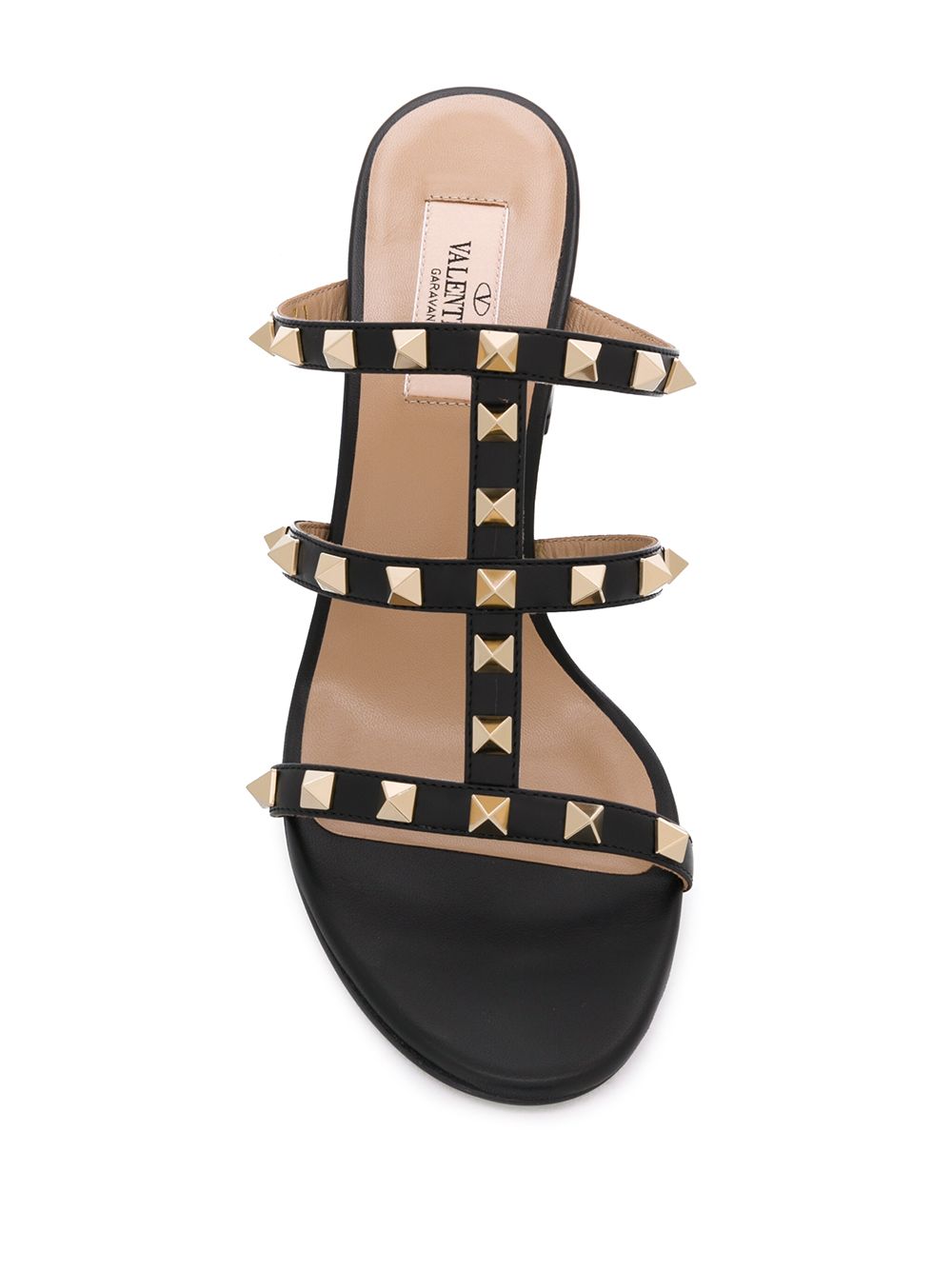 Valentino Garavani Rockstud Calfskin Leather Slide Sandal 60 Mm