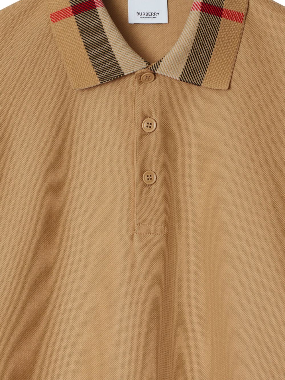 Burberry Check collar cotton polo shirt
