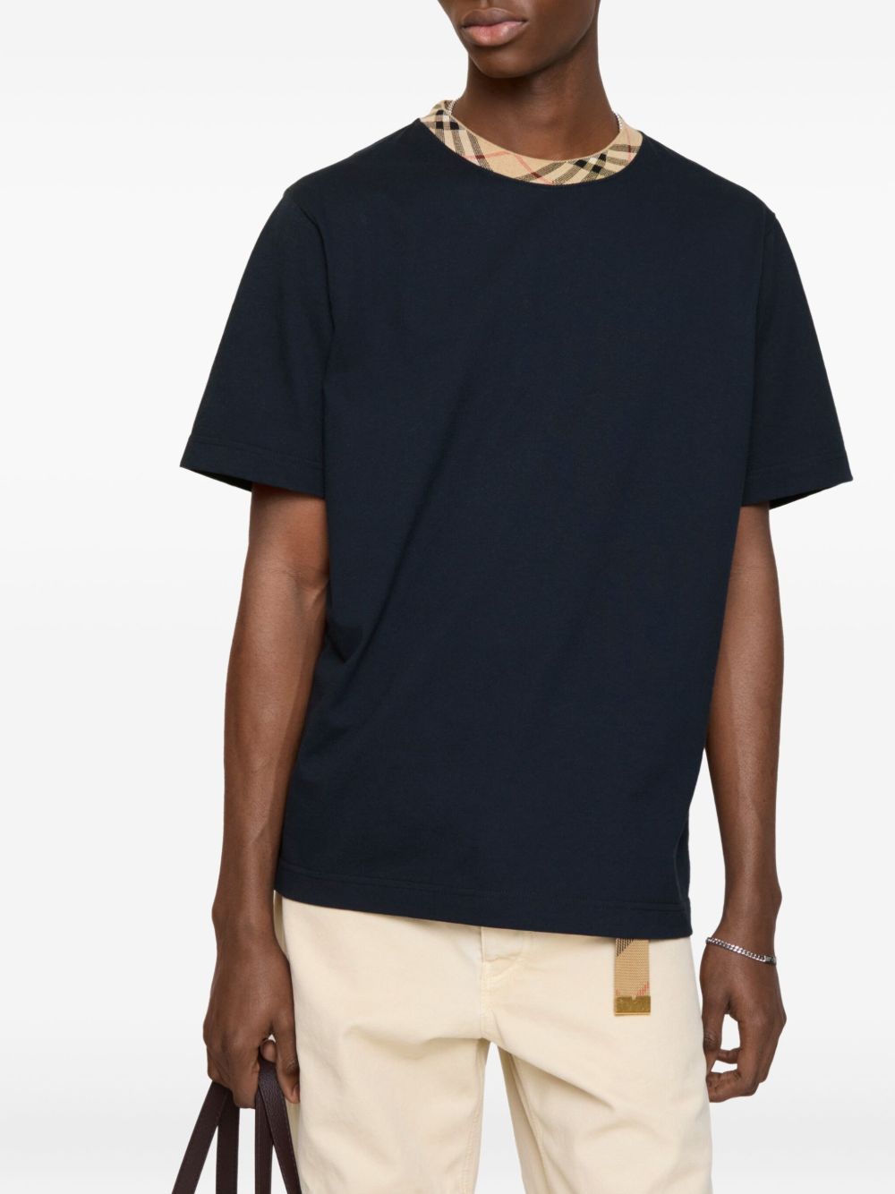 Burberry Check motif cotton t-shirt