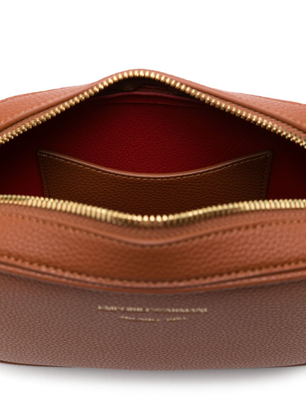 Emporio Armani logo-debossed leather camera bag