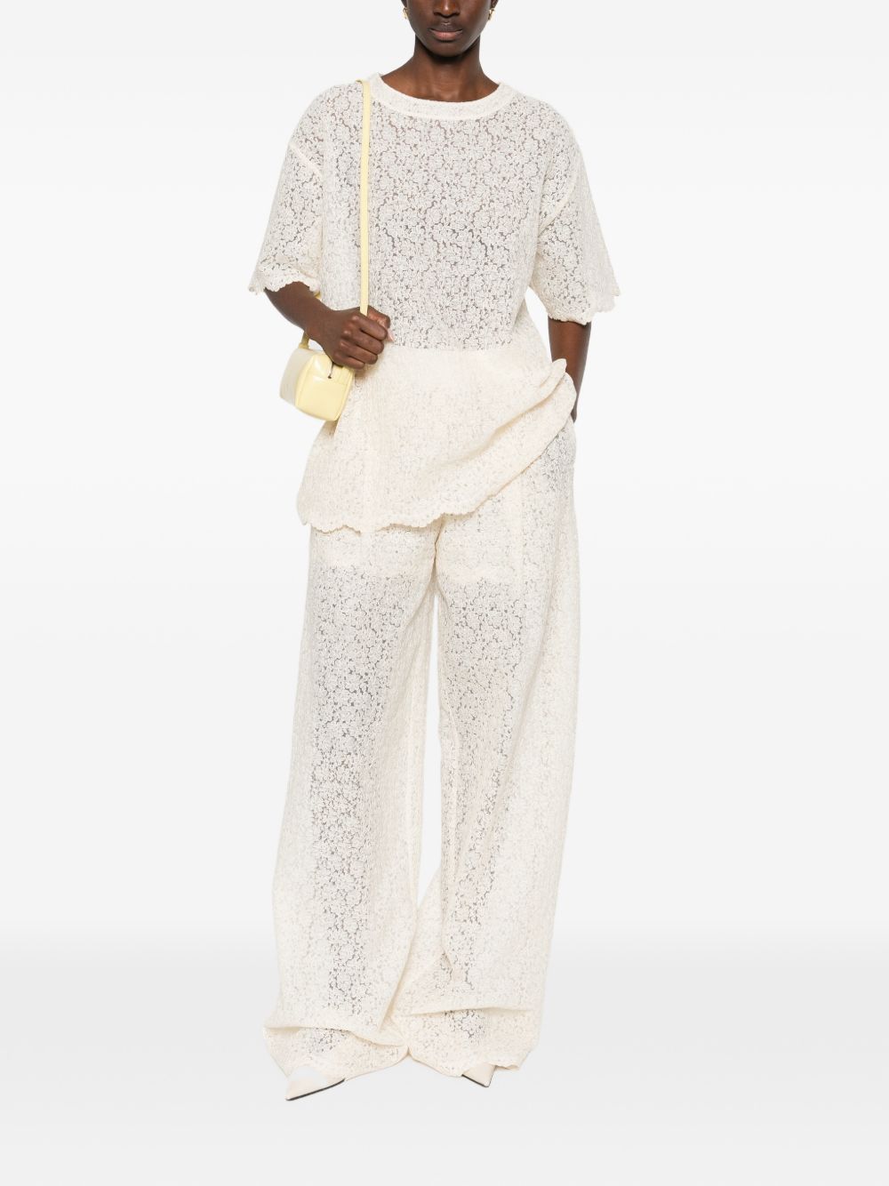 Ermanno Scervino Embroidered wide-leg trousers