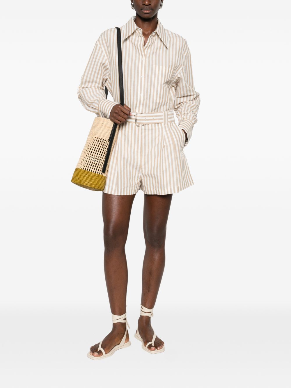 Iro Anemone striped cotton shorts