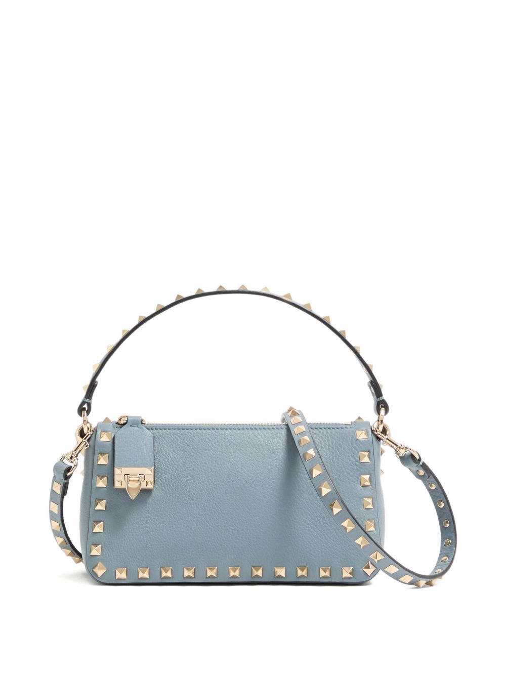 Çantë Crossbody Valentino Garavani Small Rockstud prej Lëkure Kafshe me Strukturë të Gërryer