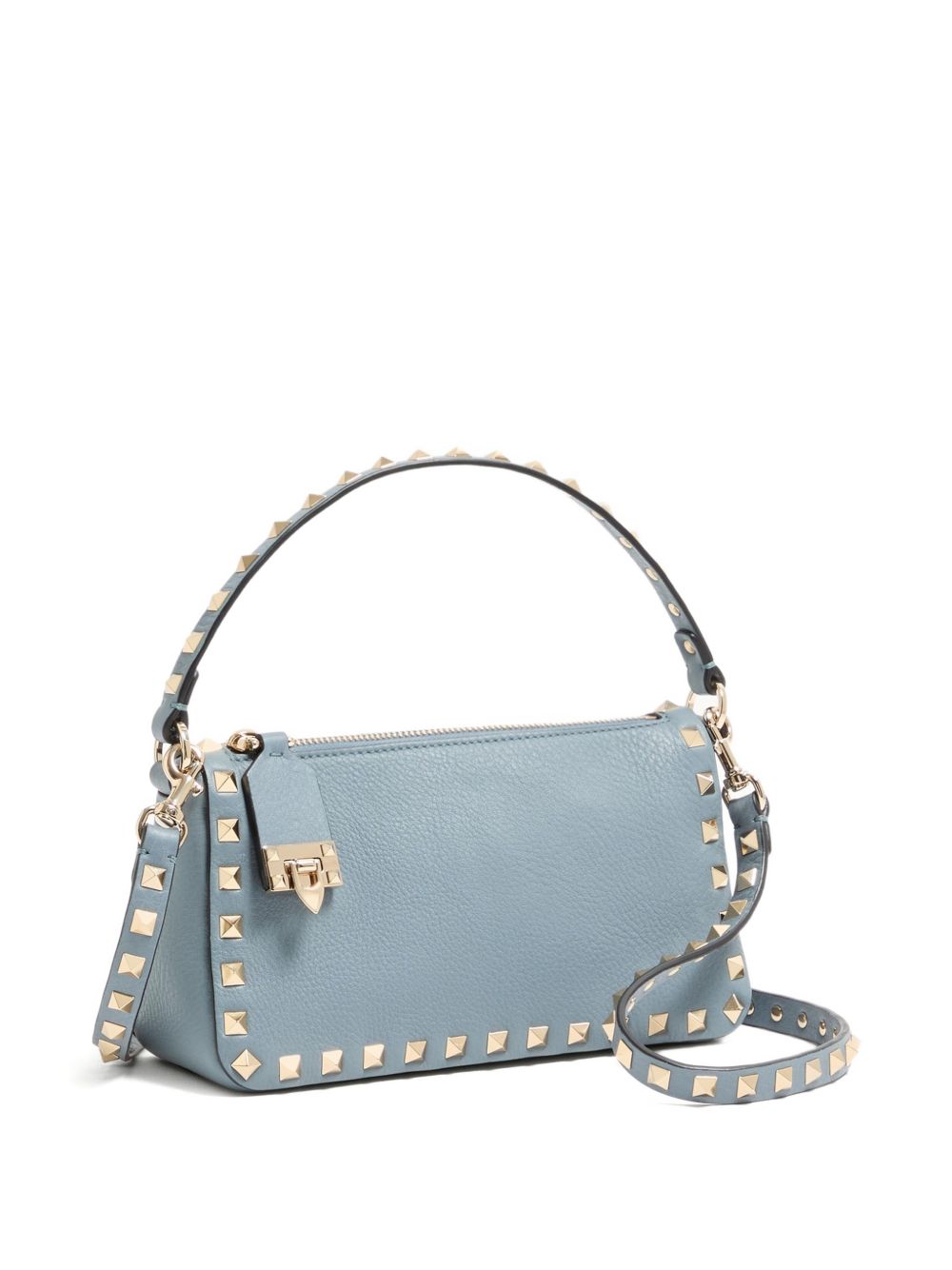 Çantë Crossbody Valentino Garavani Small Rockstud prej Lëkure Kafshe me Strukturë të Gërryer