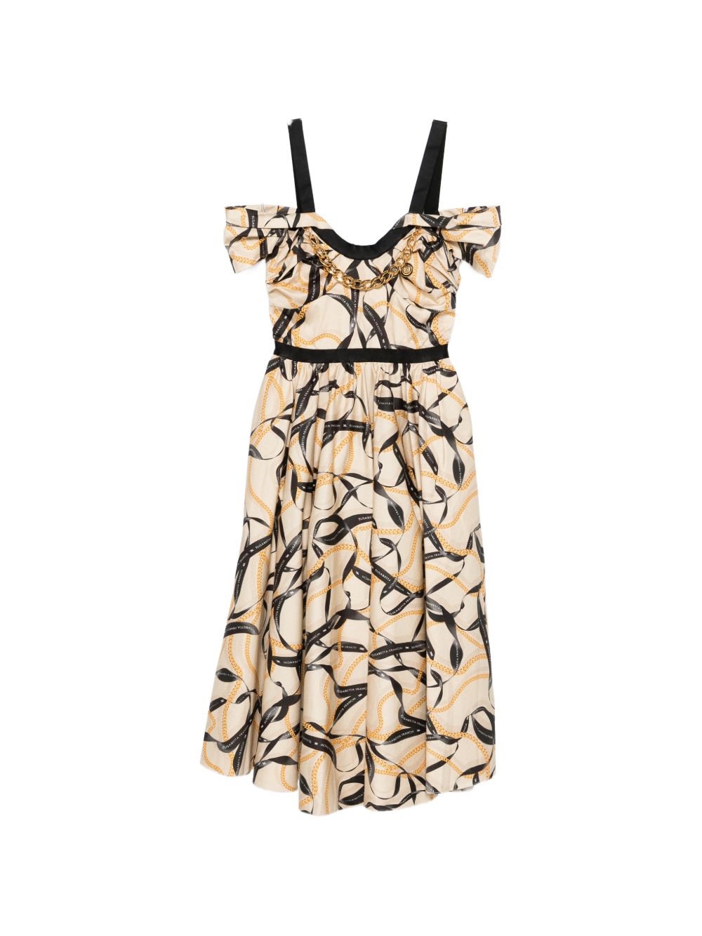 Elisabetta Franchi Printed cotton midi dress