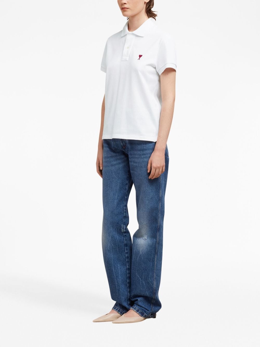 Ami Paris Ami De Coeur cotton polo shirt