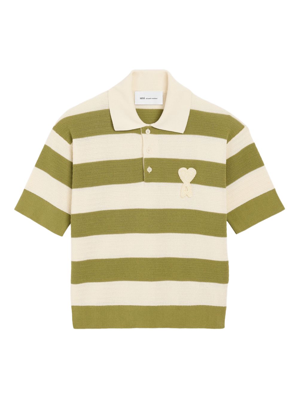 Ami Paris Ami De Coeur striped polo shirt