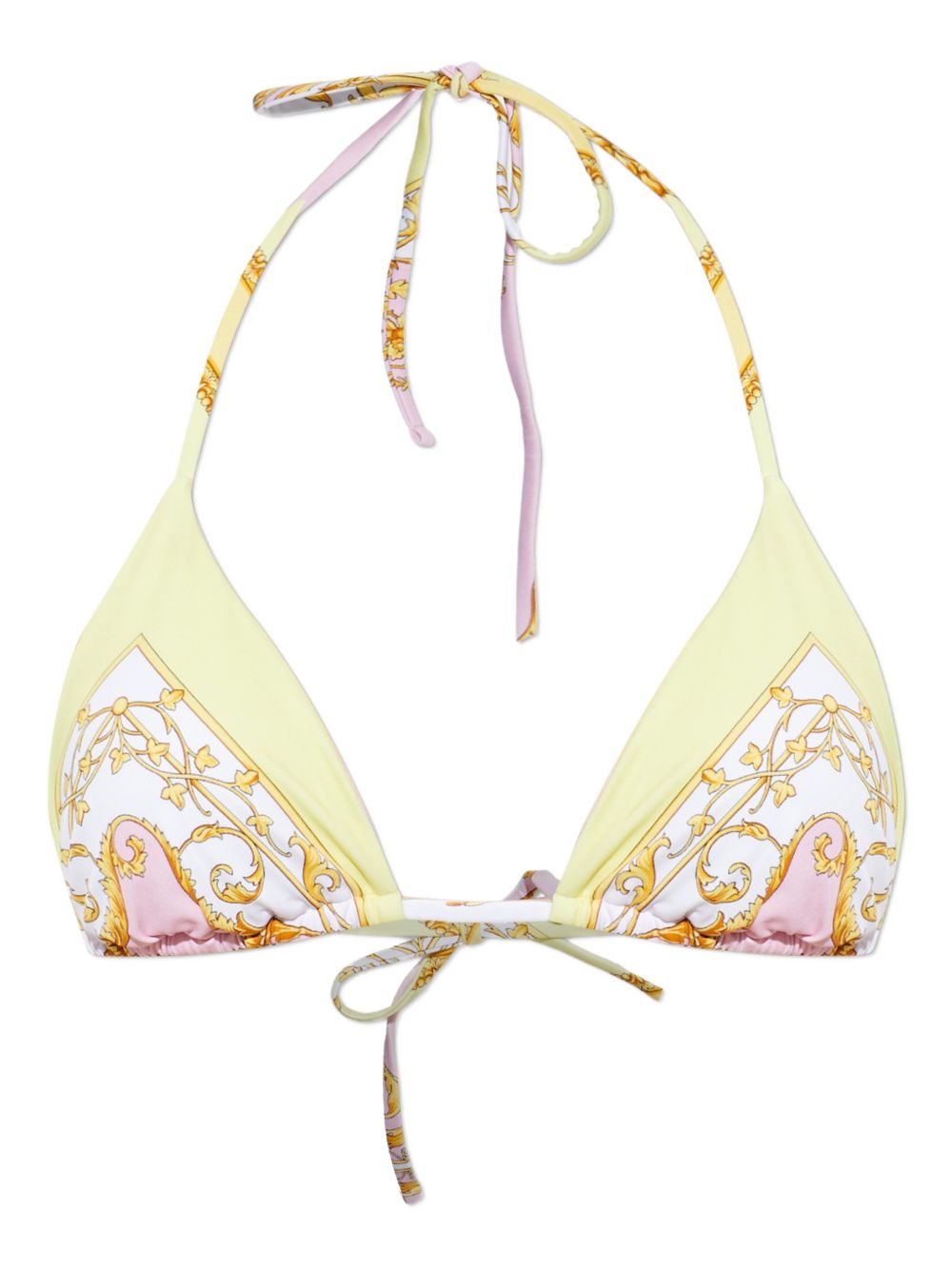 Versace Barocco print bikini top