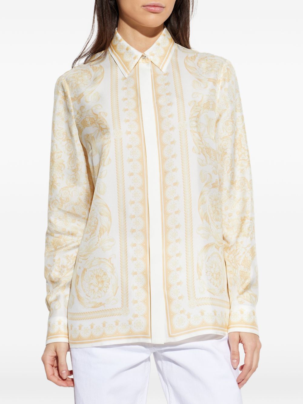 Versace Barocco print silk shirt