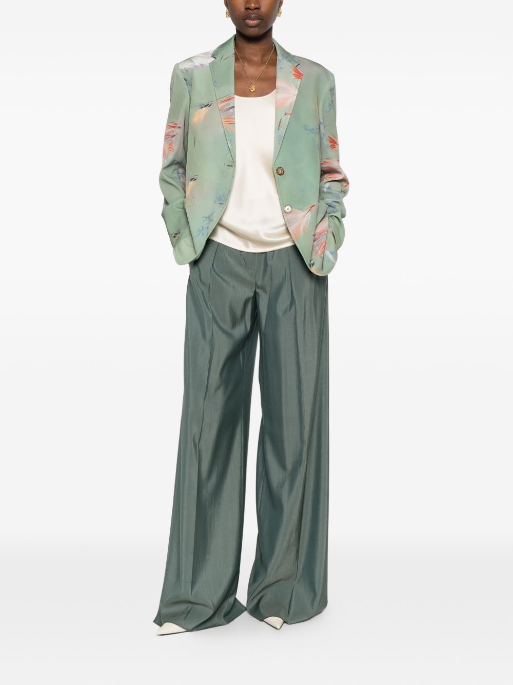 Sissiottostyle Printed single-breasted blazer jacket