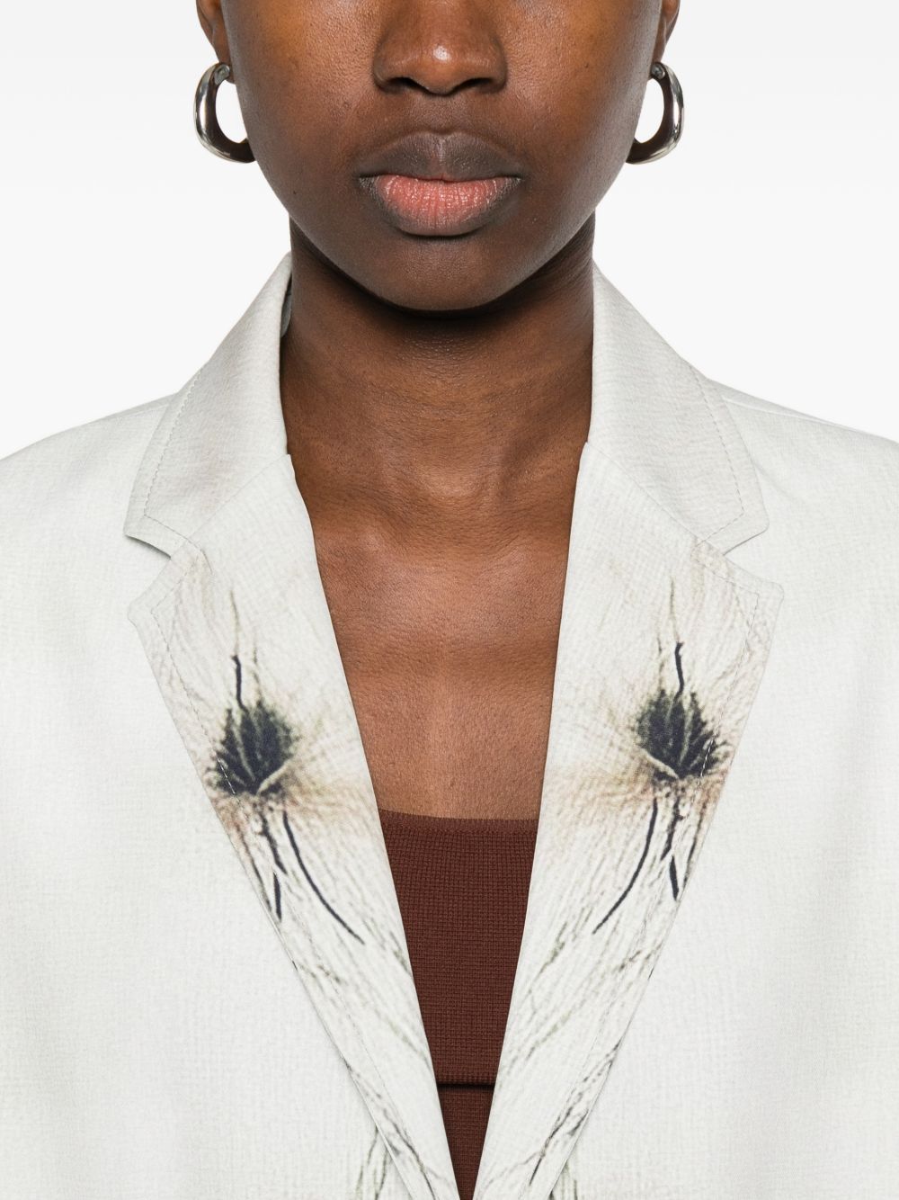 Sissiottostyle Printed single-breasted blazer jacket