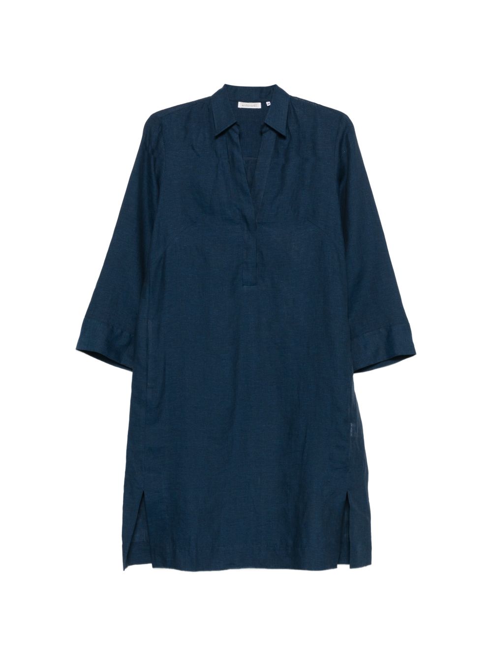 Archivio '67 V-neck side slits Linen chemisier dress