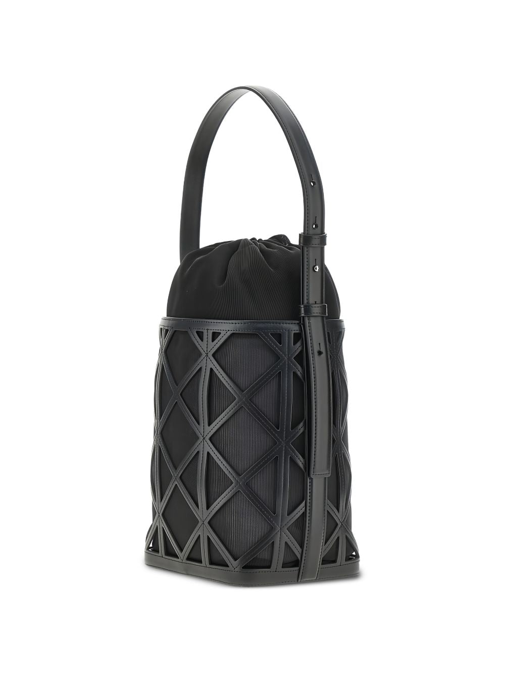 Emporio Armani Exclusive Leather And Mesh Bucket Bag